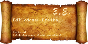 Bárdossy Etelka névjegykártya